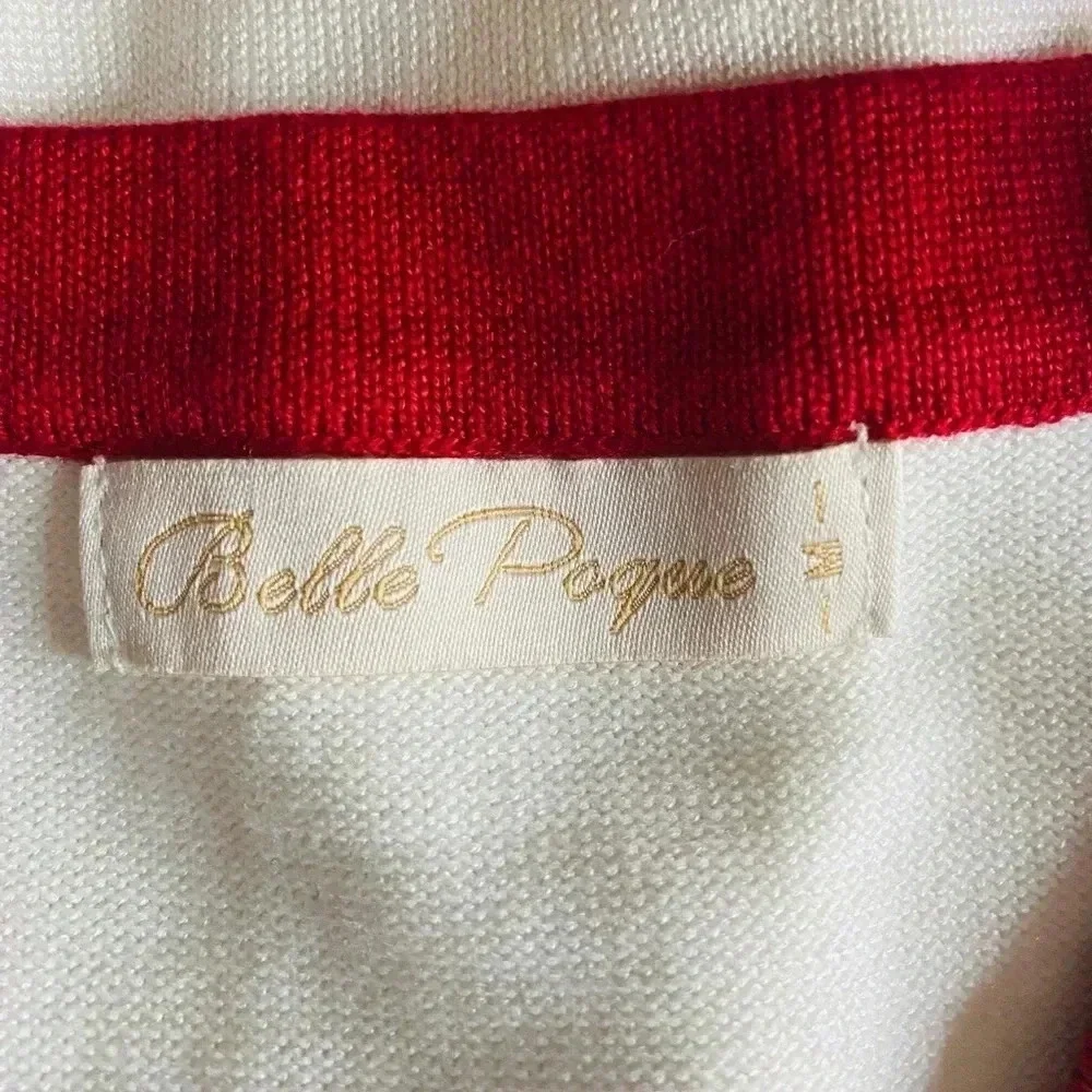 BELLE POQUE Women's White Cherry Coded Embroidered Crop Knit Sweater Vest Size M - Picture 7 of 10